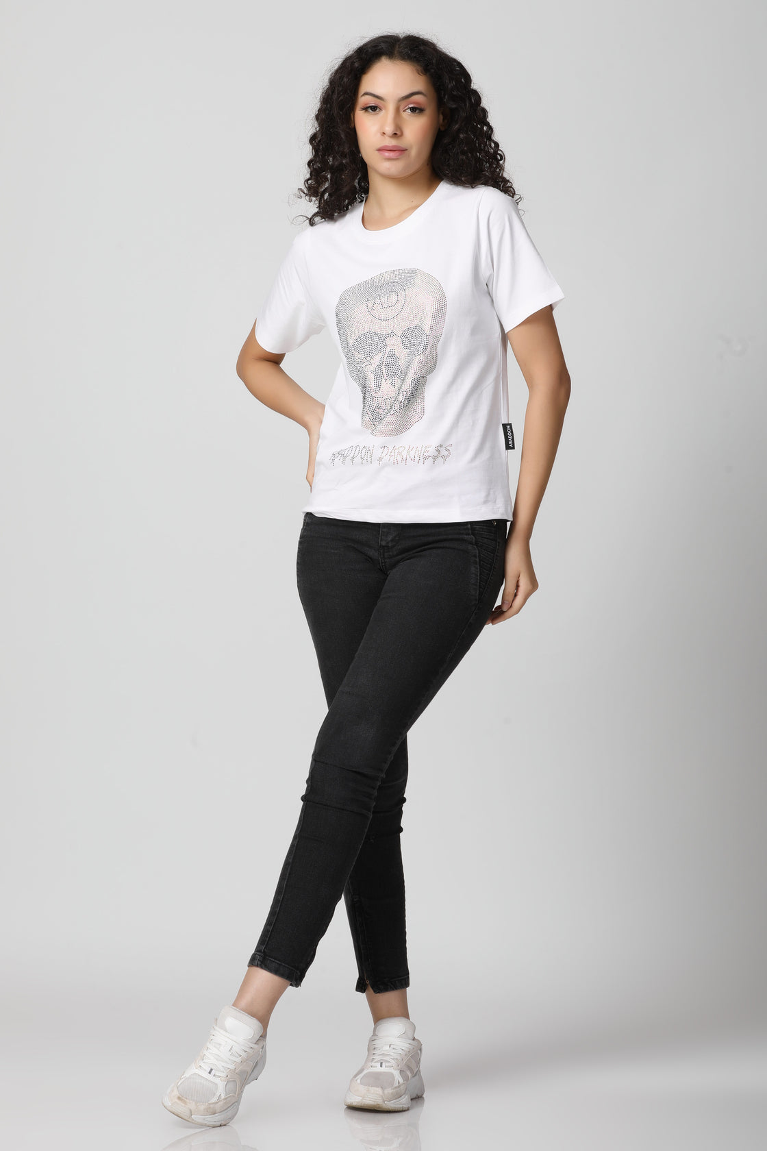 Classic Skull Multi Color Crystal Diamond T-Shirt