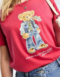 Women TEDDY BEAR T-SHIRT Tomato Red