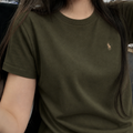 Women Pony Horse Olive Tshirt