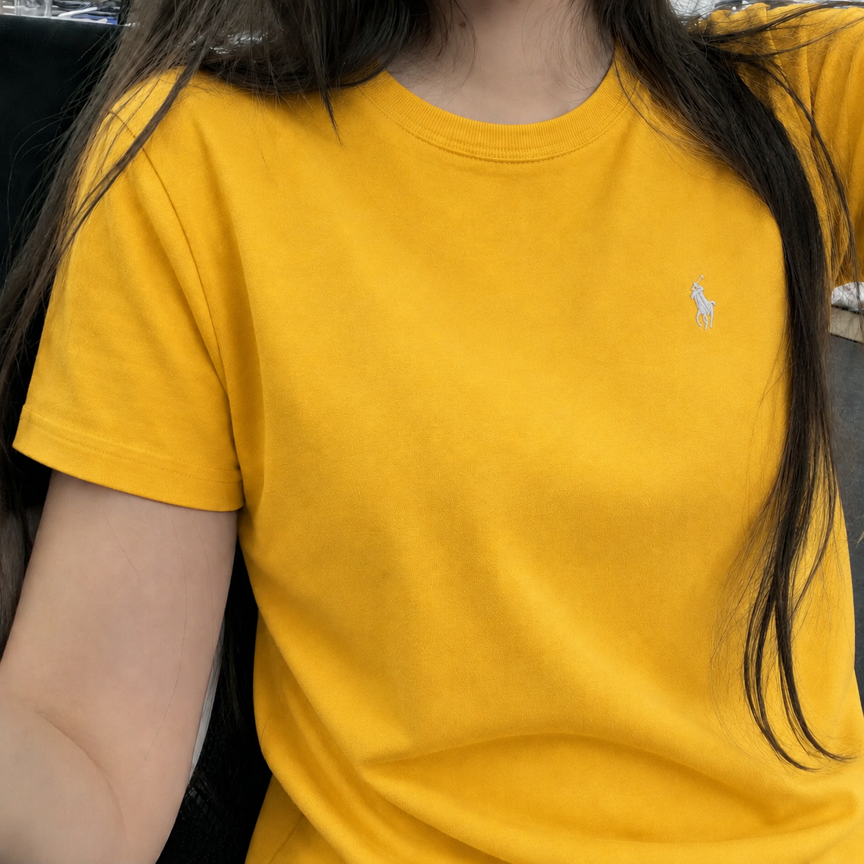 Women Pony Horse Mustard Yellow Tshirt