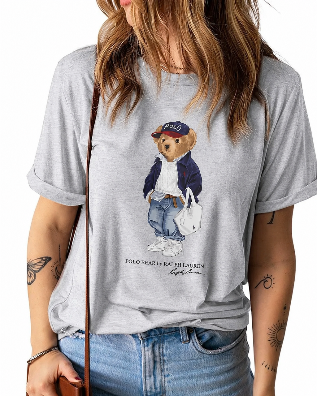 Women TEDDY BEAR T-SHIRT Grey 2
