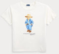 Women TEDDY BEAR T-SHIRT WHITE BLUE JACKET cap