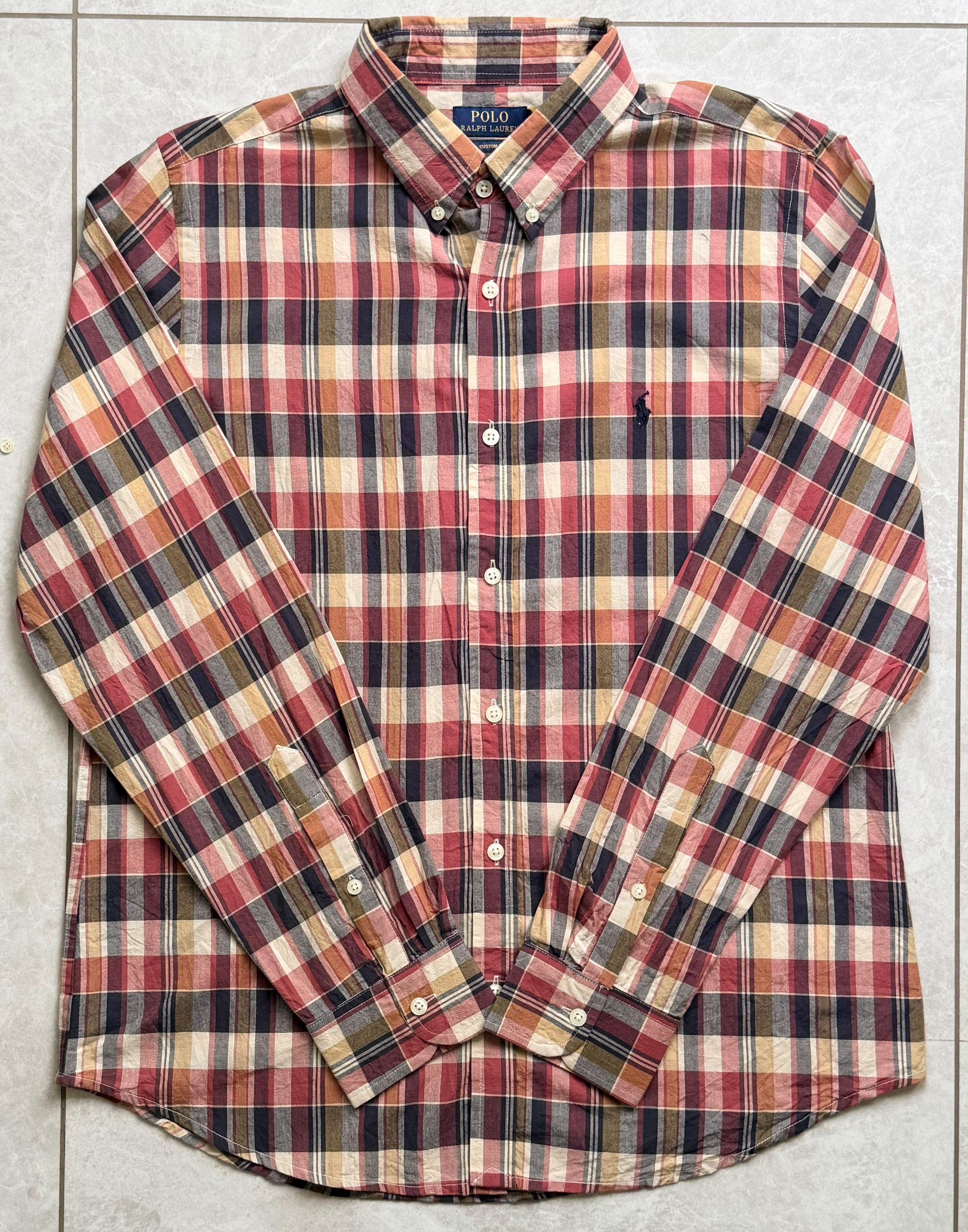 RL Madras cotton Cream Blue checks (super soft)