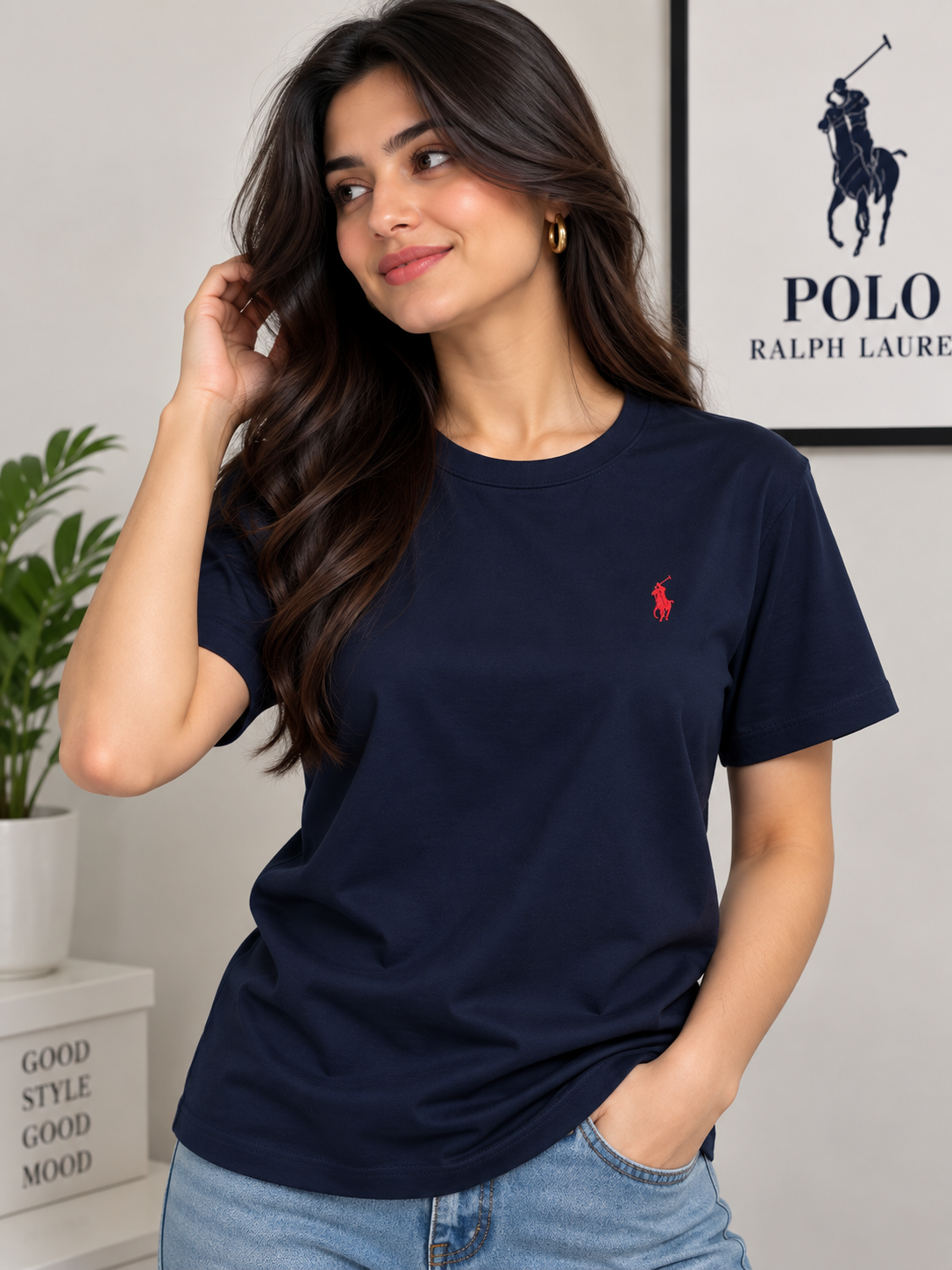 Women Pony Horse Navy
