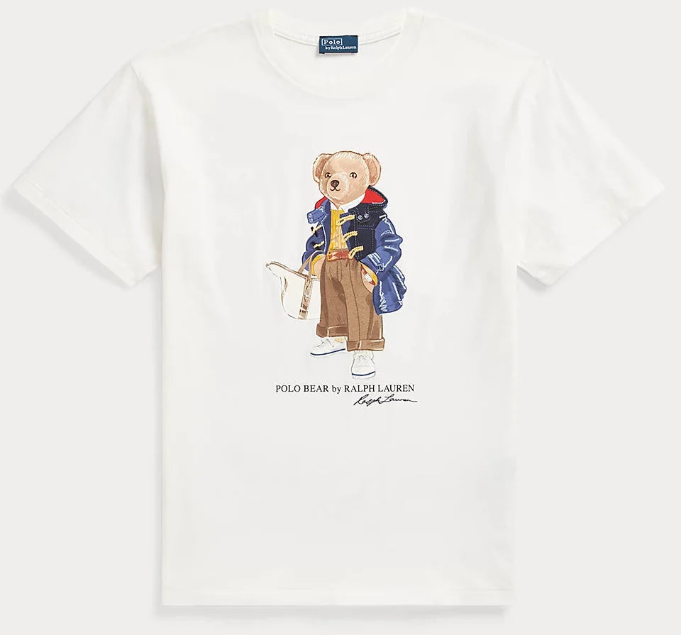 Women TEDDY BEAR T-SHIRT WHITE PURSE JACKET